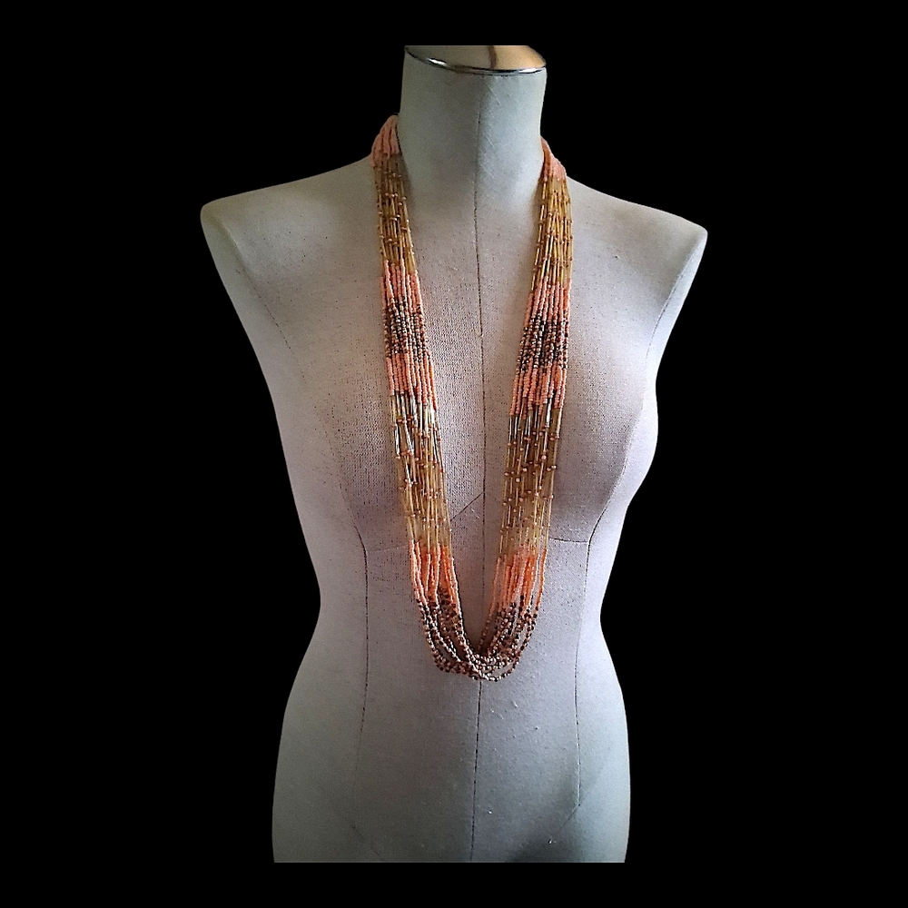 Elegant Multi-Strand Beaded Necklace